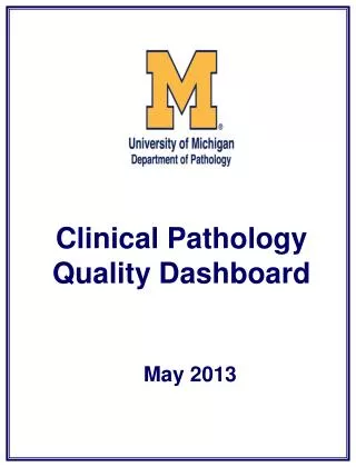 Clinical Pathology Quality Dashboard