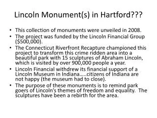 Lincoln Monument(s) in Hartford???