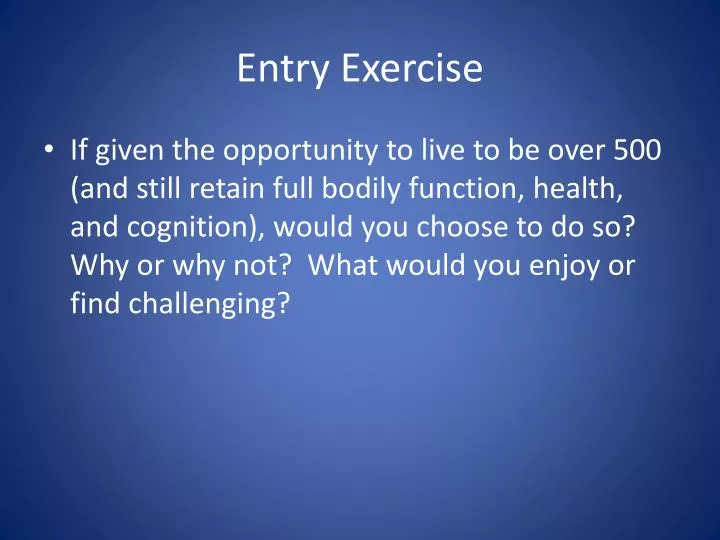 entry exercise