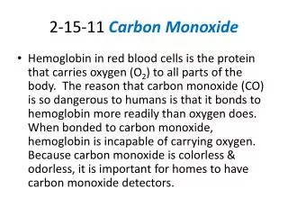 2-15-11 Carbon Monoxide