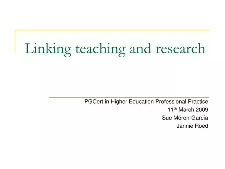 linking teaching and research