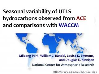 Seasonal variability of UTLS hydrocarbons observed from ACE and comparisons with WACCM