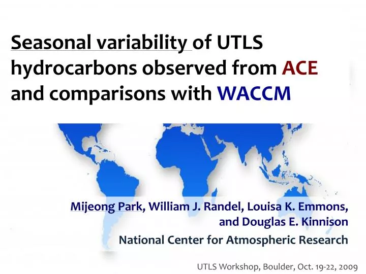 seasonal variability of utls hydrocarbons observed from ace and comparisons with waccm
