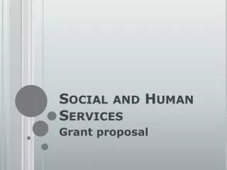 Social and Human Services