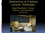 Interactive &amp; Creative Lecture Techniques - slide 1