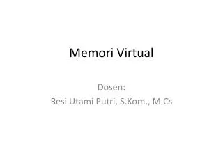 Memori Virtual