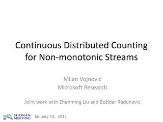Continuous Distributed Counting for Non-monotonic Streams