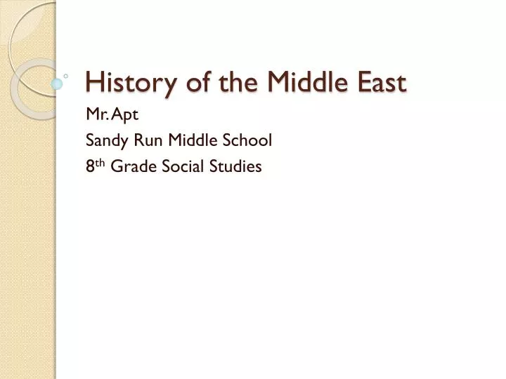 history of the middle east