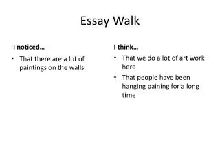 Essay Walk