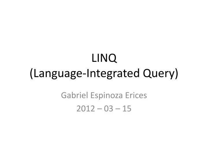 linq language integrated query