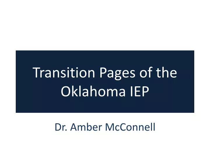 transition pages of the oklahoma iep