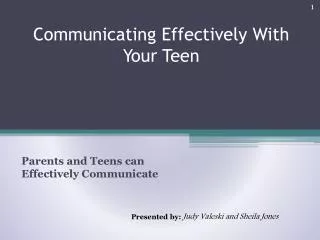 Communicating Effectively With Your Teen