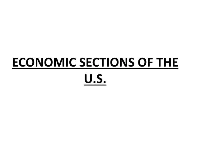 economic sections of the u s
