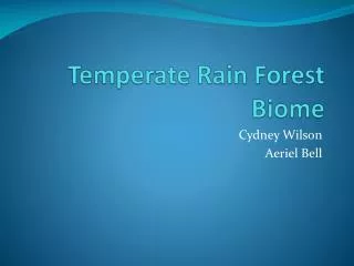 Temperate Rain Forest Biome