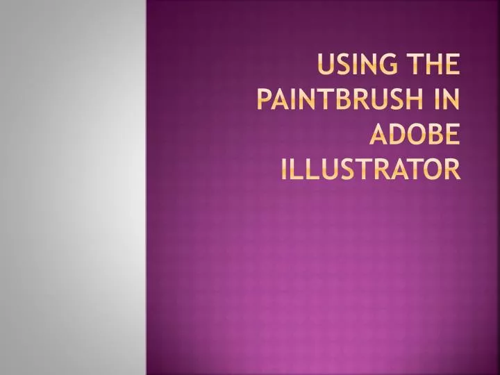 using the paintbrush in adobe illustrator