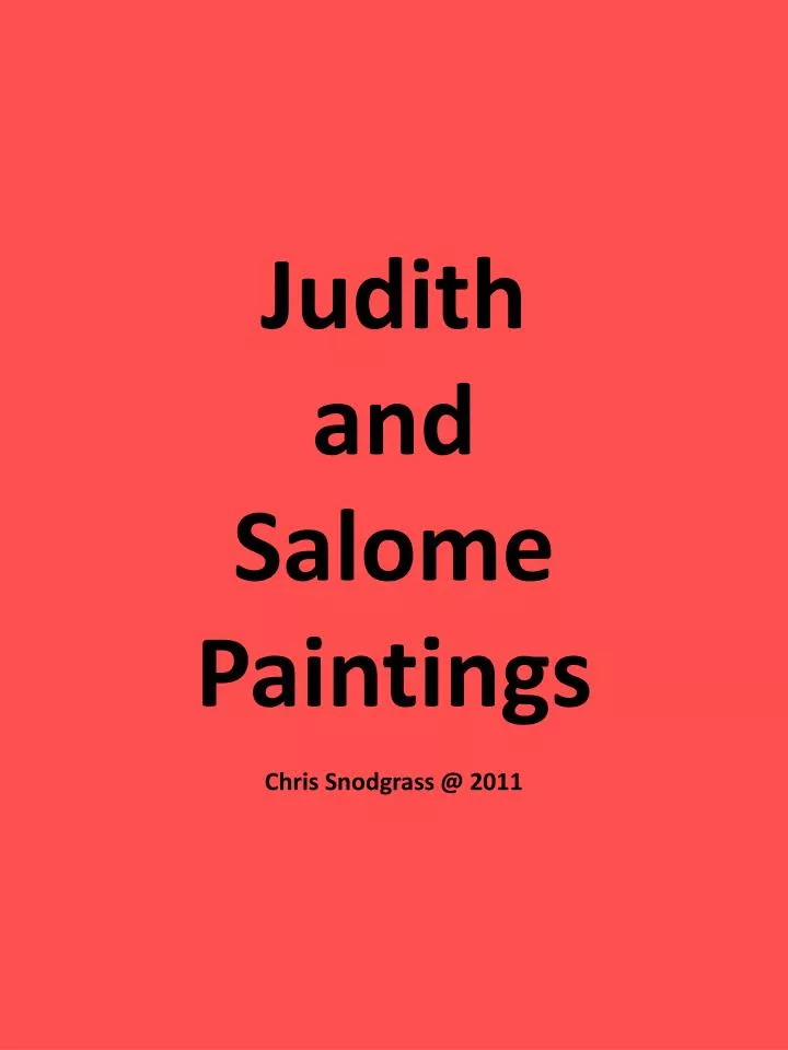 judith and salome paintings chris snodgrass @ 2011
