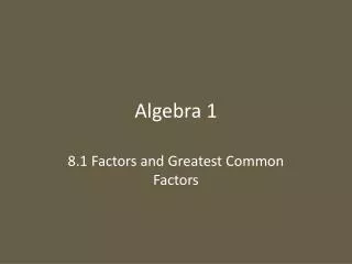 algebra 1