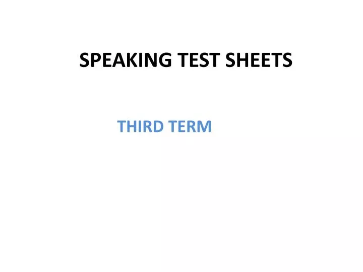 speaking test sheets