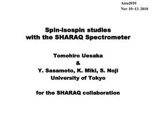 Spin- isospin studies with the SHARAQ Spectrometer