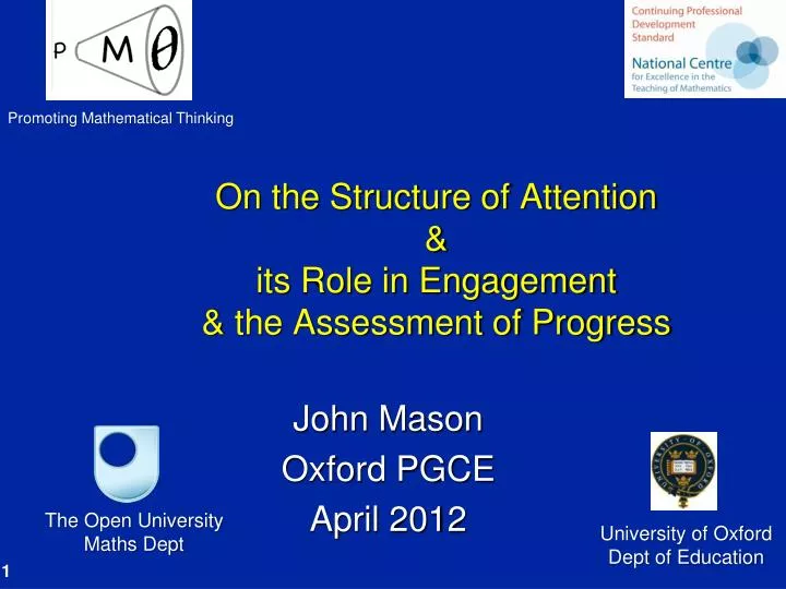 on the structure of attention its role in engagement the assessment of progress