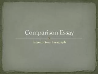 Comparison Essay