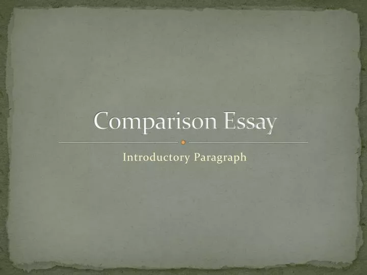 comparison essay