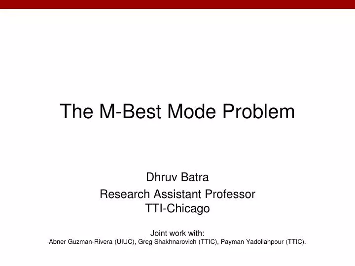 the m best mode problem