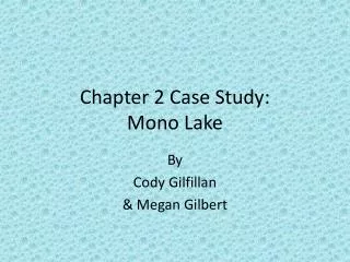 Chapter 2 Case Study: Mono Lake