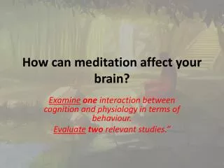 How can meditation affect your brain?