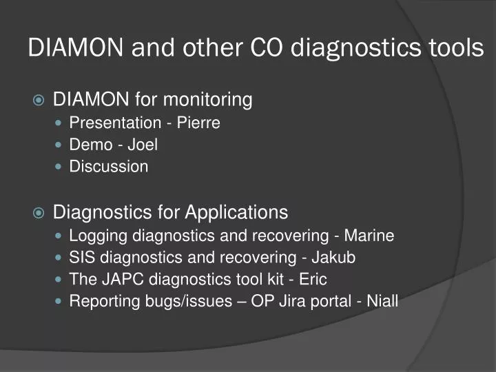 diamon and other co diagnostics tools