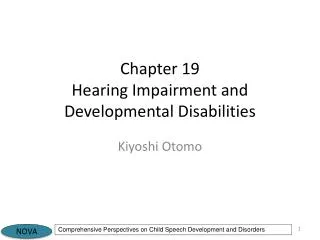 Chapter 19 Hearing Impairment and Developmental Disabilities