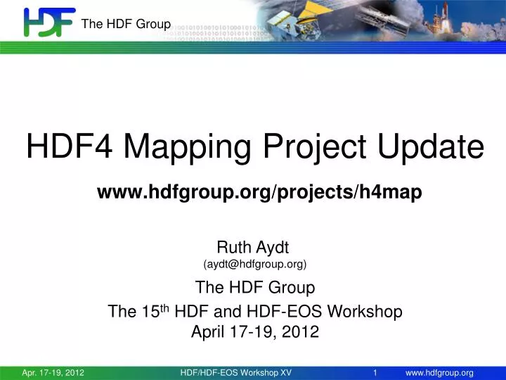 hdf4 mapping project update www hdfgroup org projects h4map
