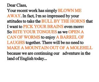 Dear Class,