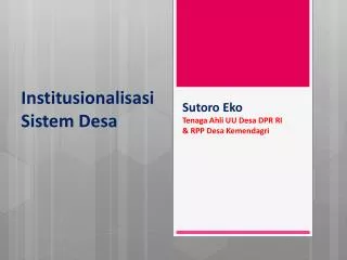 institusionalisasi sistem desa