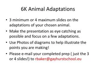 6K Animal Adaptations