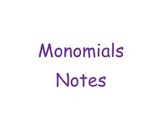 monomials