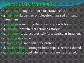 Vocabulary Week #2