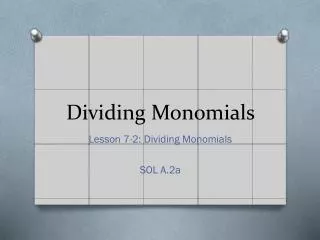 dividing monomials