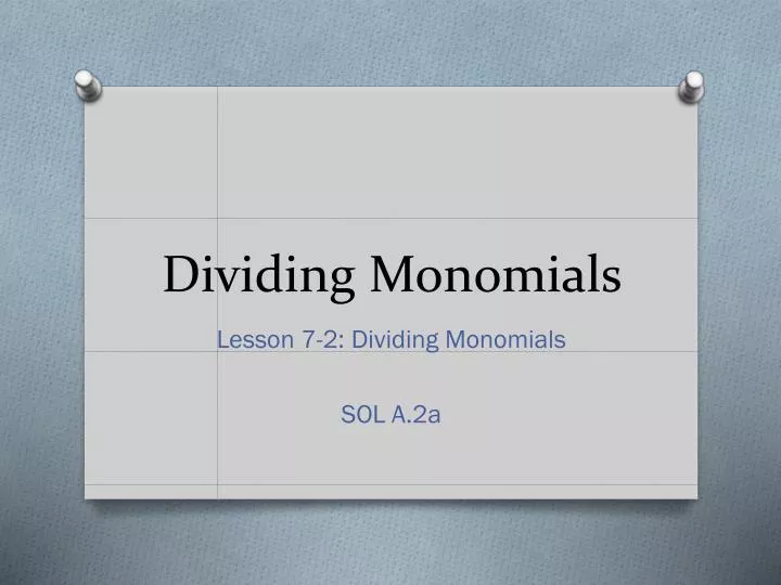 dividing monomials