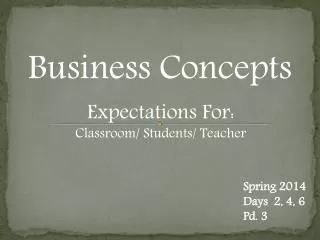 Business Concepts