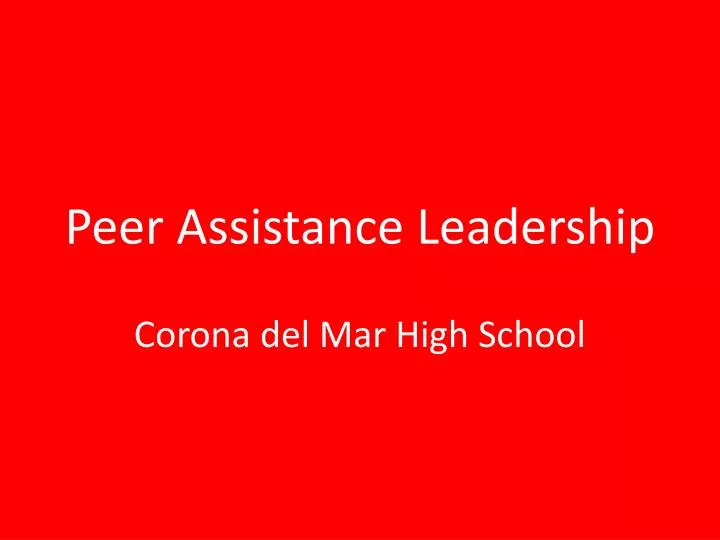 peer assistance leadership