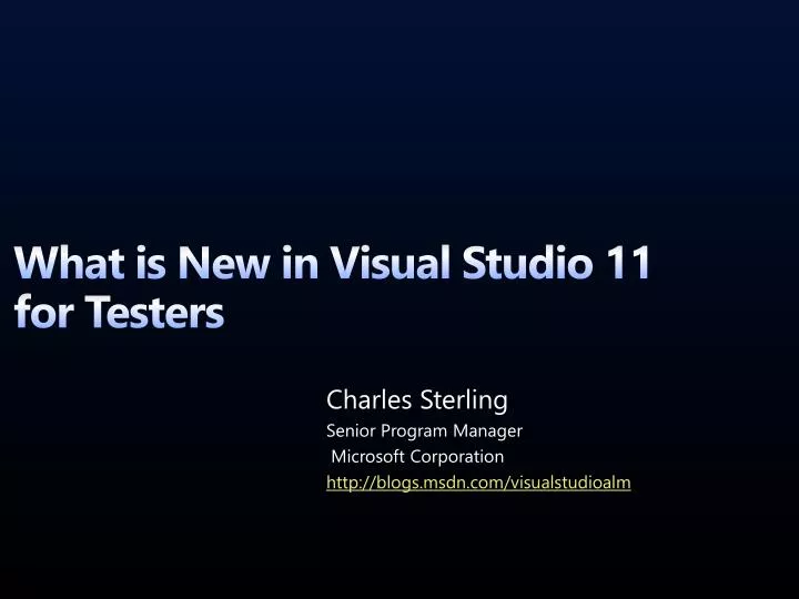 what is new in visual studio 11 for testers