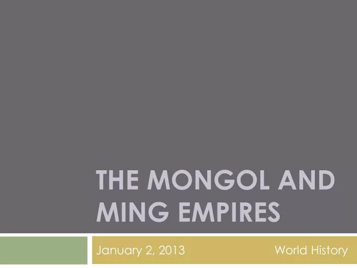 the mongol and ming empires