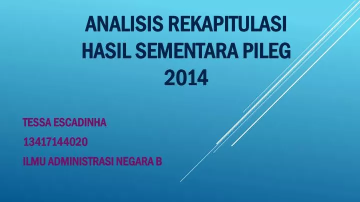 analisis rekapitulasi hasil sementara pileg 2014