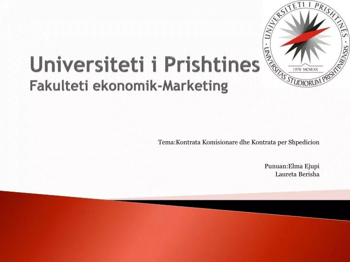 universiteti i prishtines fakulteti ekonomik marketing