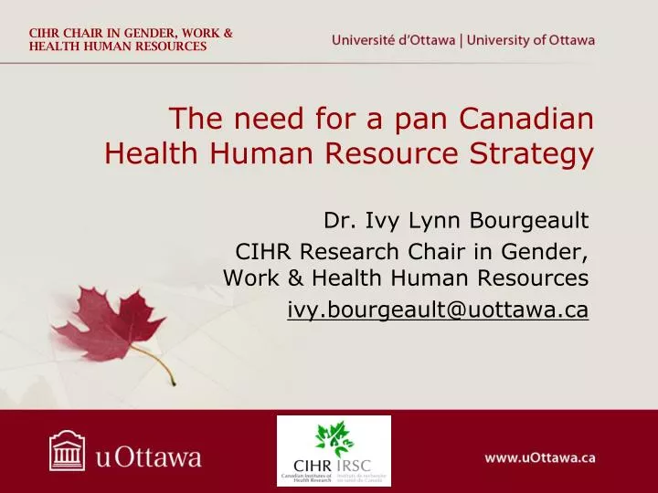 the need for a pan canadian health human resource strategy
