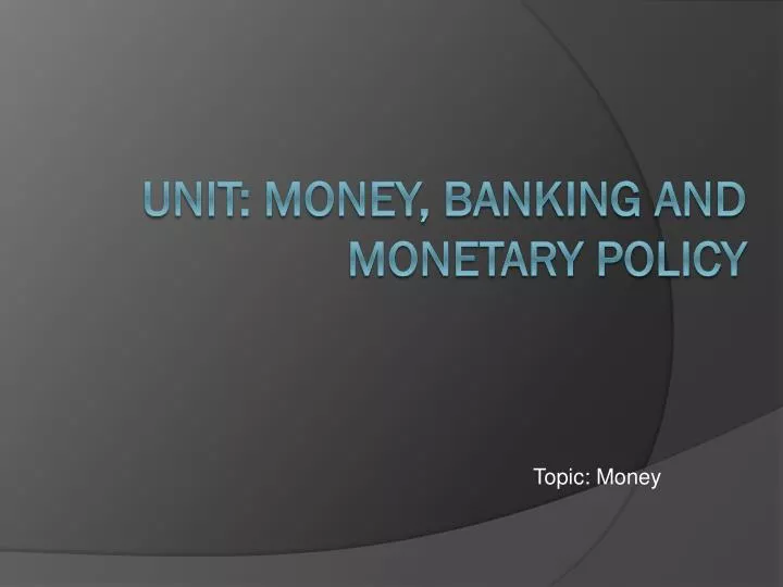 topic money