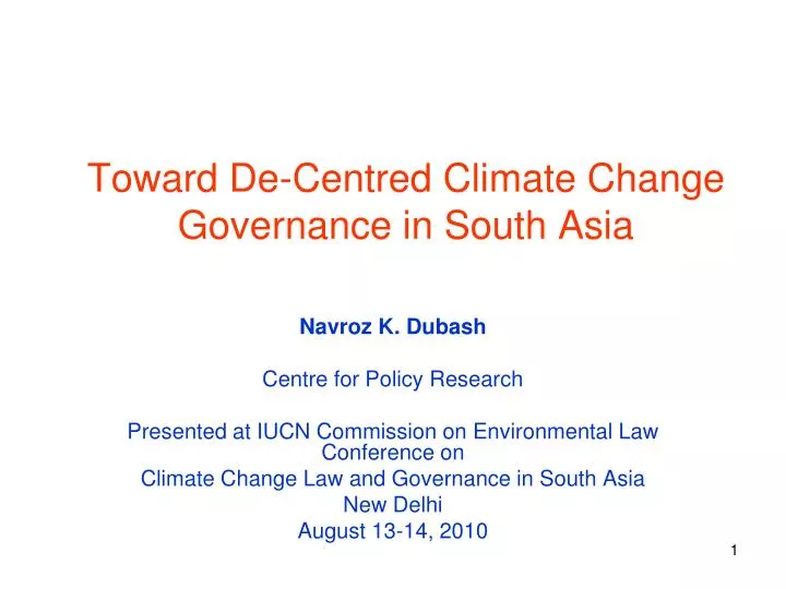 toward de centred climate change governance in south asia