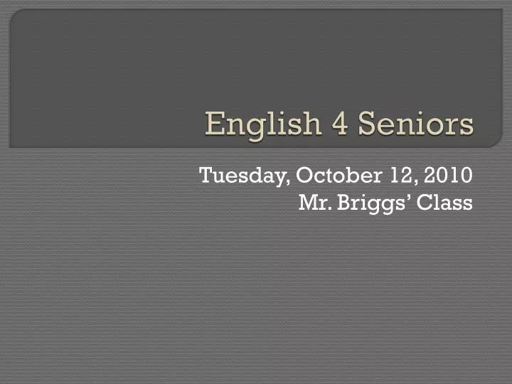 english 4 seniors