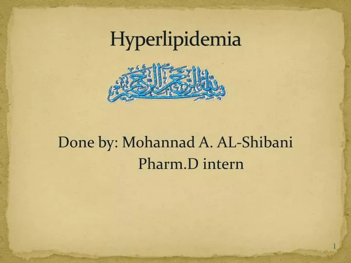 hyperlipidemia